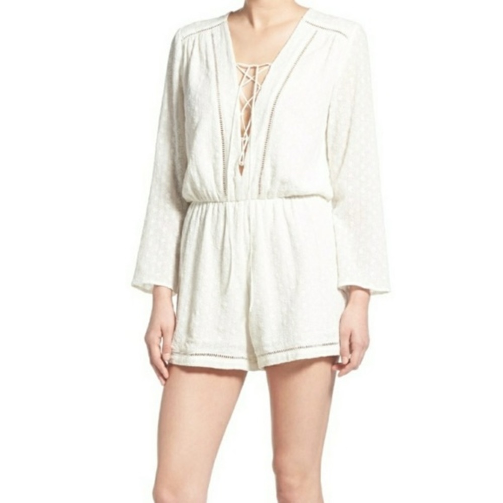WAYF White Lattice Romper XS